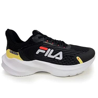 Imagem de Tenis Fila Action, Feminino, Preto/Amarelo Claro/Rosa, 34