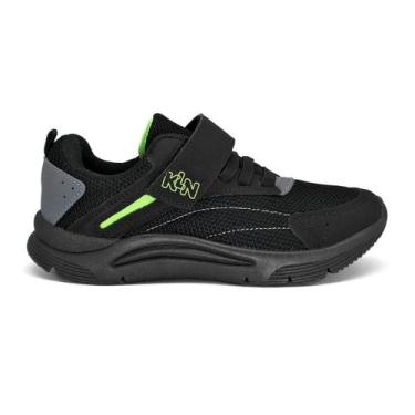 Imagem de Tênis Infantil Klin New Sport Kids Meninos 480065000, Preto, Verde, 29