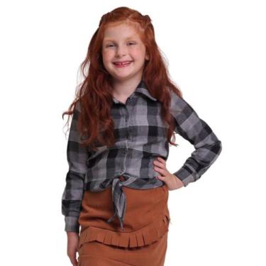 Imagem de Camisa Xadrez Junina Preto Menina Muvilê 8 ao 16, 12, Preto