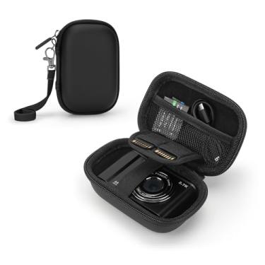 Imagem de SQERO Estojo Para Câmera Digital Camkory Dc403 Fhd 1080P/ Kodak Pixpro Fz55/ Fz45/ Stuogyum Dc402-Af, Bolsa De Transporte Viagem E Armazenamento Cartão Sd (Preto)