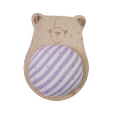 Imagem de Fancyes Portador de agulha de almofada de almofada de agulha de agulha compacta Base de madeira para acolchoado para acolchoar artesanato DIY Cross Stitch, Urso