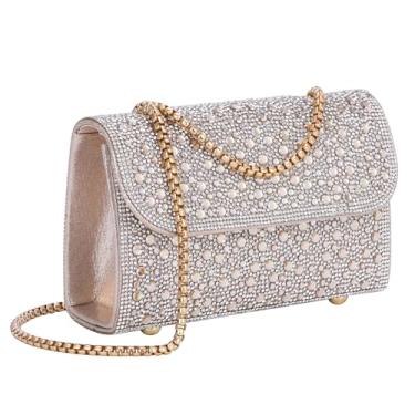 Imagem de CHIC DIARY Bolsa feminina de strass brilhante para noite bolsa clutch de cristal bolsa de ombro com glitter com corrente para festa de casamento, Estilo 3, One Size