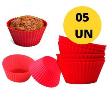 Imagem de 4 Forminhas De Cupcake Kit Com Mini Formas De Silicone Não Gruda Práti
