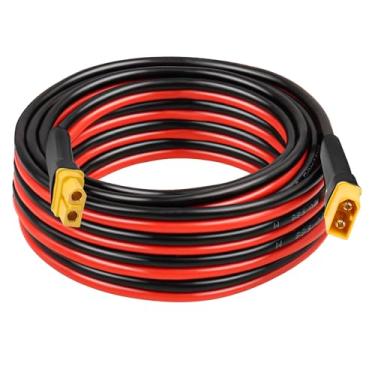 Imagem de Kimbluth Cabo de extensão XT60 10AWG 15FT 2 3 5 10 15 20 25 30 35 40 50 75 100FT XT60 conector fêmea para macho para estação de energia portátil painel solar RC bateria