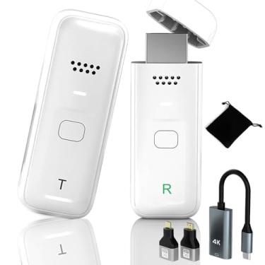 Imagem de Transmissor e receptor HDMI sem fio, 100 pés/30 m 4K decodificação 1080p saída, Plug & Play Kit extensor HDMI sem fio portátil 2,4G/5G para transmissão de vídeo e áudio para monitor de laptop/PC/TV