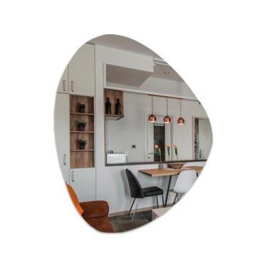 Imagem de Espelho Orgânico Decorativo Moderno Grande De Parede Para Quarto Sala 