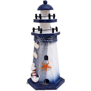 Imagem de Enfeite Farol Marítimo Decoração Casa Náutica Praia De 27cm - Genérico