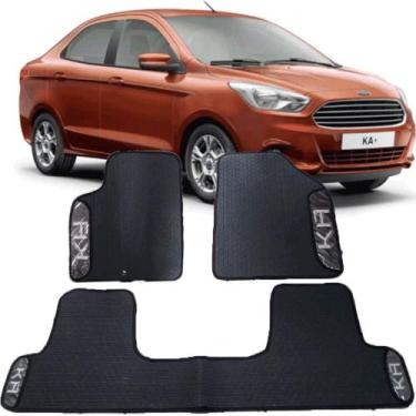Imagem de Jogo tapete emborrachado do ford ka jogo com 3 peças inteiriço traseir