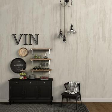 Imagem de Papel de parede de concreto branco marfim papel de contato com efeito de gesso branco leitoso 41 x 299 cm design de slot guia de ar fosco espesso autoadesivo impermeável envoltório de vinil moderno