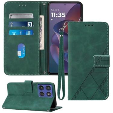 Imagem de Moment Dextrad Capa carteira para Moto G Stylus 2025, compartimentos para cartão, alça de pulso, proteção interna de telefone TPU, capa flip de couro PU para Moto G Stylus - 2025 (verde)