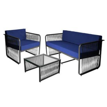 Imagem de Conjunto 1 Poltrona 1 Namoradeira e 1 Mesa de Centro Santiago em Alumí