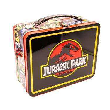 Imagem de AQUARIUS Jurassic Park Fun Box - Sturdy Tin Storage Box with Plastic Handle & Embossed Front Cover - Officially Licensed Jurassic Park Merchandise & Collectible Gift (48289)