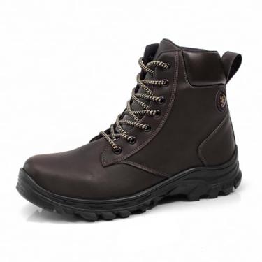 Imagem de Bota Adventure Masculina Coturno Confortável Leve Macio Trabalho Engenheiro Segurança (Marrom, BR, Adulto, Numérico, 38)