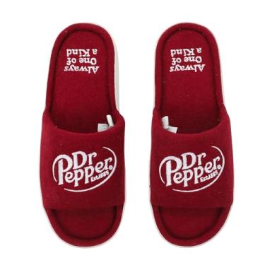 Imagem de Bioworld Dr Pepper Always One Of A Kind Pantufas masculinas vermelhas pequenas, Laranja, Large