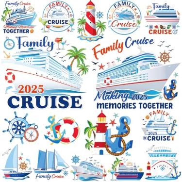 Imagem de Dazoratix Decorações de porta de cruzeiro magnéticas - 16 peças família 2025 ímãs de âncora de cabine de navio decoração engraçados adesivos de navegação marítima decalques de geladeira para festa de