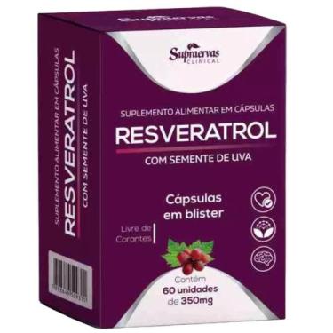 Imagem de Resveratrol Trans Resveratrol Original 60 Cápsulas Semente de Uva Supr