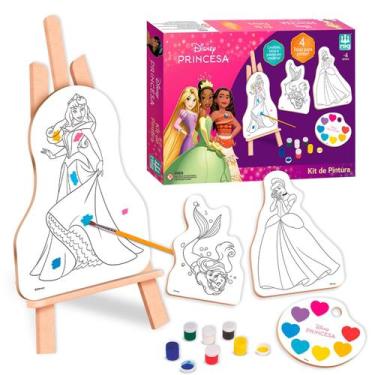 Imagem de Princesas Disney Brinquedo Educativo Nig Com Tela Para Pintar Tinta Gu