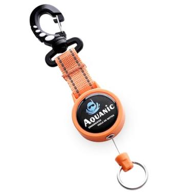 Imagem de nitescuba Amarras Retráteis Para Equipamentos De Mergulho, Acessórios, Cordão Mergulho Com Mosquetão, Cabo Extensão Liberação Rápida Anel Dividido Natação, Lanternas, Câmeras E Muito Mais (Laranja)