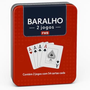 Imagem de Cartas de Baralho Duplo em Plástico 108 Cartas com Estojo de Metal, jogo adulto infantil poker truco lazer viagem