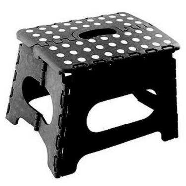 Imagem de Banco Cadeira Banqueta Infantil Dobravel Banquinho Preto - Wincy