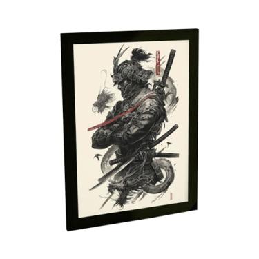 Imagem de Quadro Decorativo Samurai Ilustração Japonesa