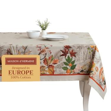 Imagem de Maison d' Hermine Toalha de mesa retangular 100% algodão 152 x 232 cm, reutilizável, decorativa, uso diário para sala de jantar, fazenda, casa, festa, festa e casamento - Recolte