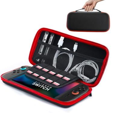 Imagem de AM Case Capa De Transporte Amcase Para Nintendo Switch 2 [7,9''] 2025 - Bolsa Viagem Portátil Com Rígida Protetora Console E Acessórios (Vermelha)