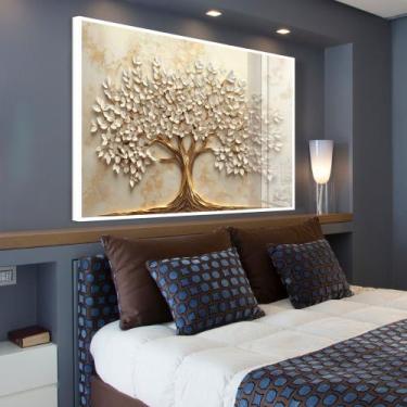 Imagem de Quadro decorativo árvore da vida folhas delicadas - MeMoldura, 80x120,