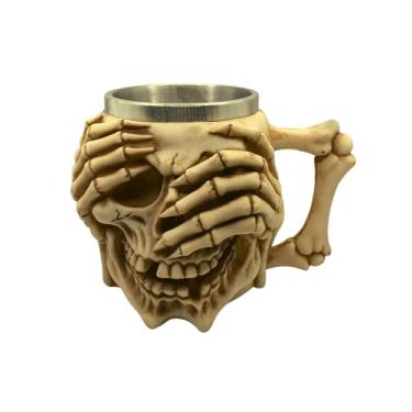 Imagem de Caneca Crânio Caveira Skull Sábia Cega Não Vejo Decorativo Resina