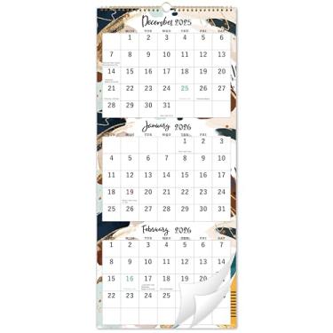 Imagem de Calendário de parede 2025 - calendário 2025, dezembro de 2024 - janeiro de 2026, exibição vertical de calendário de parede de 3 meses, 28 x 66 cm, calendário de parede 2025