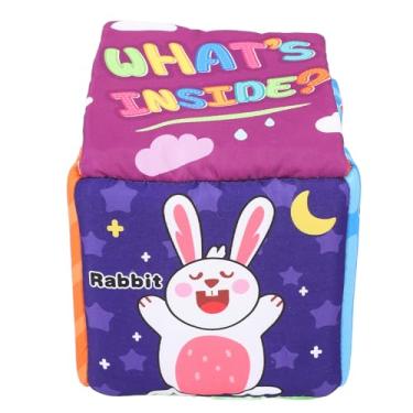 Imagem de Acouto Brinquedo de Caixa de Papel Fofa para Bebês - Brinquedos Sensoriais Macios Educacionais Iniciais Com 8 Lenços e 3 Tecidos - Crianças Pequenas (Estilo de dinossauro)