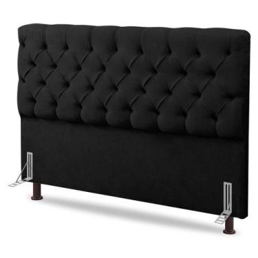Imagem de Cabeceira Cama Box Casal King Size Lylla 195cm Capitonê Com Frame Sued
