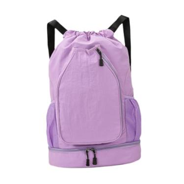Imagem de menolana Mochila de basquete, bolsa de basquete, suporte decorativo, organizador versátil, bolsa para raquete de badminton, mochila de tênis para camping e, Roxo