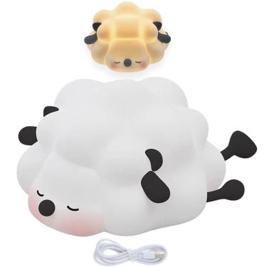 Imagem de Luminaria De Mesa Ovelhinha Dorminhoca Touch Muda de Cor Usb Recarregavel Decoraçao Iluminaçao Casa Quarto