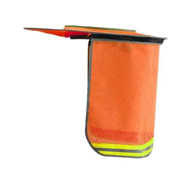 Imagem de YsXoWiui Protetor solar para capacete de segurança, aba larga, à prova de, com faixas refletivas, proteção para pescoço, proteção para pescoço, capacete de, Laranja Alongar