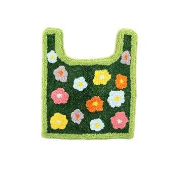 Imagem de Tapete de banheiro verde com flor de musgo, antiderrapante, ultramacio, absorvente 3D, tapete de água lavável, para banheiro, quarto, cozinha, sala de estar (b, 0,5 m x 0,6 m)