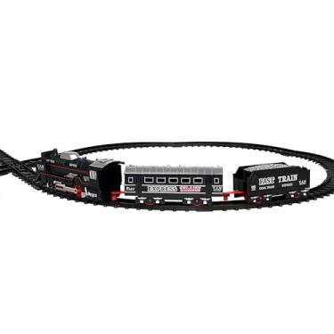 Imagem de Kit 02 Ferrovia de Brinquedo com Trem que Acende, 15 Trilhos, 3 Vagões, 90 x 44 cm
