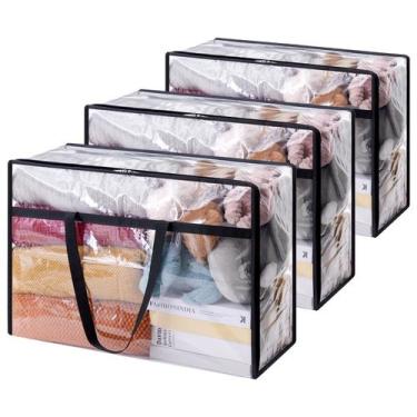 Imagem de Sacos de armazenamento de roupas Lifewit 60L Plastic Clear, pacote com