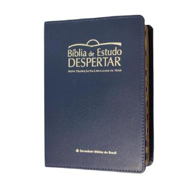 Imagem de Bíblia de estudo despertar  ntlh  capa de luxo azul  índice - SBB