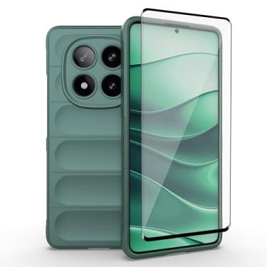 Imagem de Asuwish Capa de celular para Xiaomi Redmi Note 14 Pro 5G/Poco X7 com protetor de tela de vidro temperado e TPU macio, fina, à prova de choque, proteção de silicone, acessórios 14Pro X 7 feminino