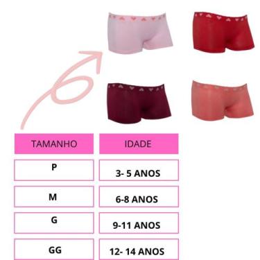 Imagem de Kit 4 Calcinhas Boxer Infantis Modelo Short Corte A Laser - ALTOMAX, S