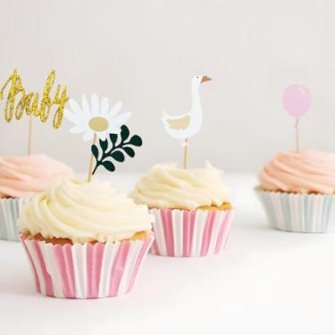 Imagem de Silly Goose Daisy Cupcake Toppers,The Little Princess One Party Cake Decoration, One Goose Birthday Party Decorations, baby show Theme Cupcake Picks and Confetti Party Suppliesv for Girls