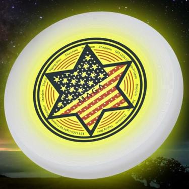 Imagem de ZhaoJum Disco voador brilhante de 49 LEDs - Brinquedo de disco recarregável com 3 modos inteligentes, design profissional de 175 g para jogos noturnos de praia/acampamento/quintal