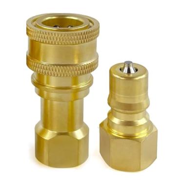 Imagem de Válvula acopladora de desconexão rápida de 1/10.2 cm de latão para montagem de varinha de limpeza de carpetes e caminhões