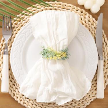 Imagem de Socomi Guardanapos de pano de queijo de verão branco marfim conjunto de gaze de 100 guardanapos de mesa de jantar laváveis Boho para festa de casamento, chá de bebê, decoração de festa de aniversário