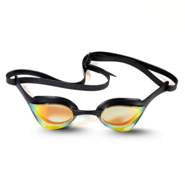 Imagem de Óculos De Natação Cobra Ultra Swipe Mirror Antiembaçante Lentes Espelhadas Proteção Solar UV Silicone Ajustável Competição Treino Hidroginástica Mergulho Profissional (Preto-Amarelo)