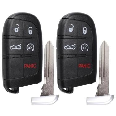 Imagem de Chaveiro serve para Dodge Charger 2011-2018 e 300/15-18 Challenger/14-16 Dart, controle remoto de entrada sem chave de carro, M3N-40821302 M3N40821302, 5 Btn, 2 peças