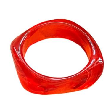 Imagem de KIFEDSLJ Pulseira de resina acrílica colorida com placa de acetato de tartaruga grossa grossa e larga para mulheres, diameter:6.5cm, Resina, Sem pedra