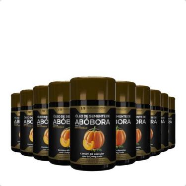 Imagem de 10x OLEO DE SEMENTE DE ABOBORA 1400MG 60CAPS HF SUPLEMENTOS