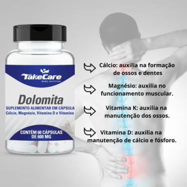 Imagem de Kit 3 dolomita com magnésio vitamina d e vitamina k 60 cápsulas - take
